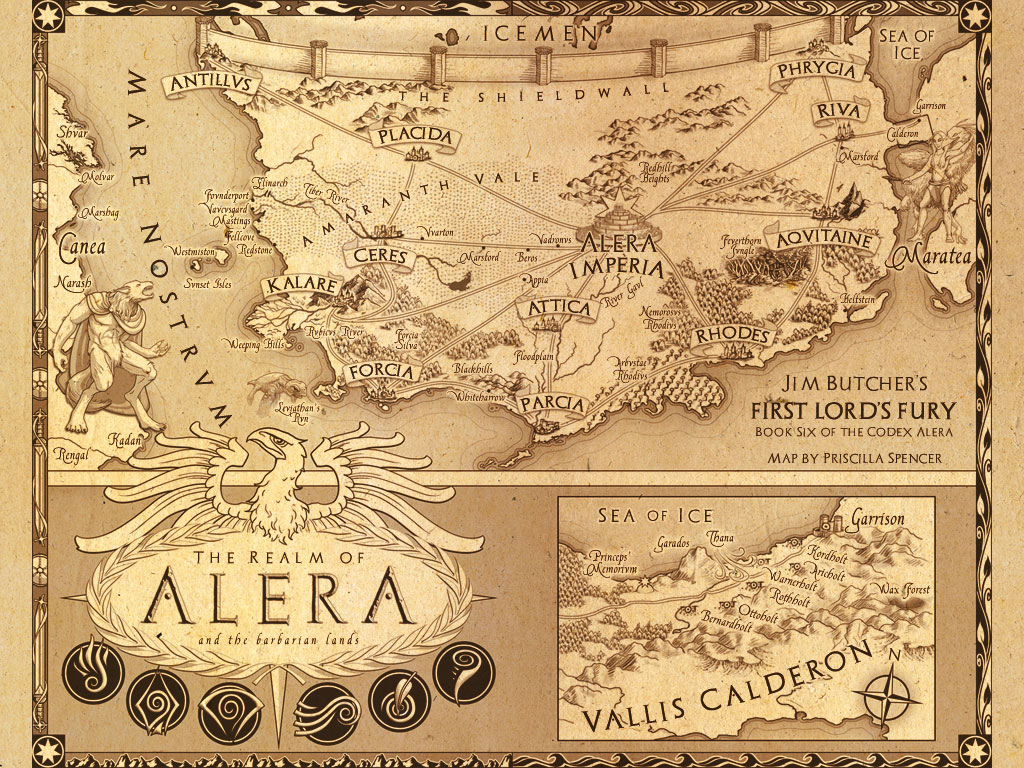 Map of Codex Alera from jim-butcher.com